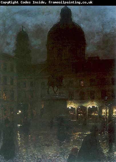 Aleksander Gierymski Wittelsbacher Square during the night.